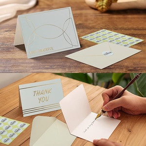Offre Spéciale 24-pack carton de luxe cartes de remerciement nouvel an noël mignon petit personnalisé manuscrit blanc cadeau célébration - Product Image 2