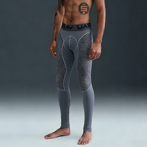 Pantalones de compresión para hombre al por mayor, leggings deportivos transpirables con estampado a granel, <span class=keywords><strong>mallas</strong></span> de baloncesto y gimnasio de secado rápido con logo personalizado - Product Image 5