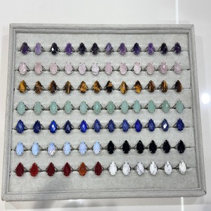 Hermosos anillos ajustables de cristal de piedras preciosas hechas a mano para mujer, joyería de piedra Natural, diseño elegante para fines de moda y regalo - Product Image 6