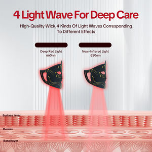 300 की एलईडी लाइट थेरेपी चेहरे का मास्क ब्लैक लाइट थेरेपी 4 रंग सिलिकॉन रेड लाइट थेरेपी फेस मास्क - Product Image 2