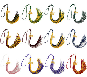 Borlas <span class=keywords><strong>de</strong></span> graduación doradas y negras <span class=keywords><strong>de</strong></span> 2 colores para gorra - Product Image 6