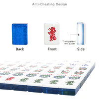 Tuiles de Mahjong Américain en Acrylique Transparent Effet Cristal avec Flocons Argentés, 5 Tons, Finition Brillante et Lisse pour Loisirs à Domicile
