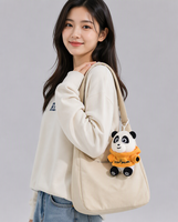 Pendentif en peluche panda mignon de dessin animé, porte-clés rembourré en coton PP doux, breloque de sac, décoration de voiture, décoration de fête