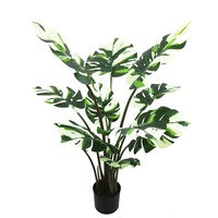 Arbre artificiel Monstera Deliciosa réaliste de 110 cm, toucher réel, plante artificielle Swiss Cheese pour la décoration intérieure de la maison, du bureau et de l'hôtel