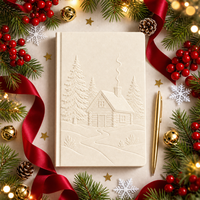 Carnet de notes A5 personnalisé pour Noël, en ivoire, avec logo en relief, 80 feuilles, cadeau d'entreprise
