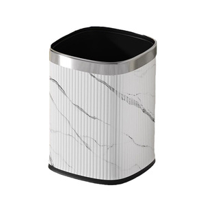 Marble Pattern Square Trash Can 12L Big Size Indoor Use For Living Room Kitchen Bathroom - Product Image 5