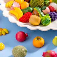 Schattige mini fruit hars figuurtjes miniatures bureau ornamenten kleine sinaasappel banaan charme poppenhuis decoraties DIY accessoires