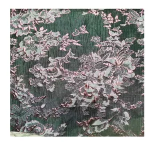 Tela de terciopelo con brocado de seda china para vestido, tejido impreso de buena calidad, venta al por mayor, novedad