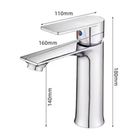 Robinet de lavabo thermostatique moderne de luxe à montage monotrou Design contemporain chaud et froid pour la maison et la salle de bain scolaire