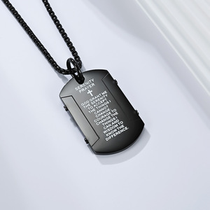 Trendy <b>titanium</b> steel military tag necklace for men, a niche design, perfect for street style. A versatile pendant for fashionis - Product Image 3