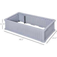 Bon prix Boîte de jardinière de jardin rectangulaire en plastique blanc facile à assembler pour fleurs, herbes et légumes