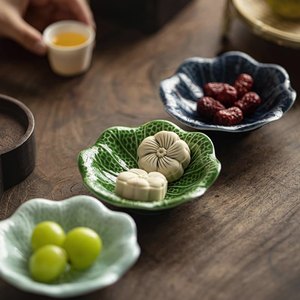 Haut <span class=keywords><strong>pied</strong></span> en céramique Mini thé fruits Dim Sum Snack & bonbons affichage gâteau plateau écologique assiette <span class=keywords><strong>plat</strong></span> pour les occasions de fête - Product Image 4