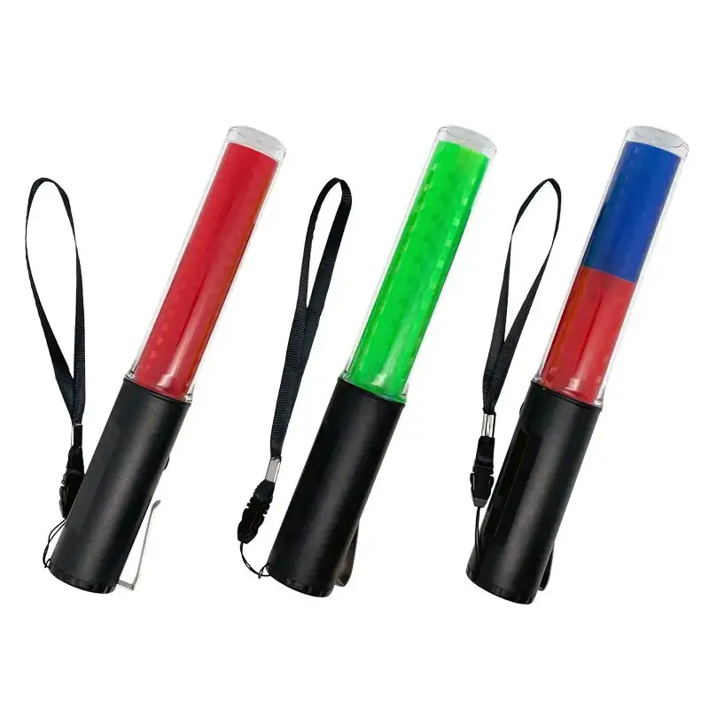 ไฟฉายถนนข้ามคําเตือน Stick ชาร์จสีแดงนกหวีดกระพริบ Baton Mini LED ไม้กายสิทธิ์