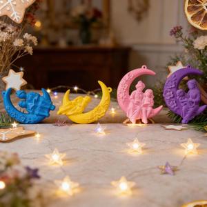 Moule en silicone pour pendentif M60435 Lune <span class=keywords><strong>Grand</strong></span>-mère Petit-fils en gypse - Product Image 4