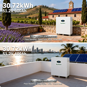 Batterie solaire 48V 51.2V 600Ah 30kWh pour système solaire hybride, sur pied avec roues - Product Image 6