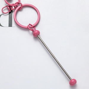 Venta al por mayor creativo DIY llavero de cuentas punto degradado Color mano-llavero de Metal accesorios de joyería y componentes - Product Image 2