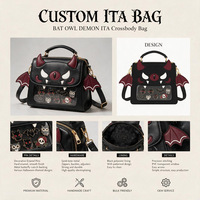 Sac à dos Ita Bag personnalisé style gothique démoniaque avec panneau d'affichage pour épingles, sac à bandoulière tendance, sac à main au design anime
