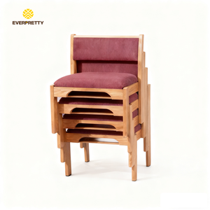 Muebles para Áreas Públicas, Sillas Apilables de Madera para Iglesias, Sillas para Auditorios, Capillas, Salones, Centros de Capacitación y Lugares de Eventos - Product Image 1