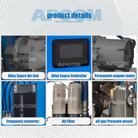 Compresseur à vis APCOM 18.5kw 25hp compresseur d'air à fréquence variable à aimant permanent 25 HP 18.5 KW