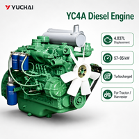 Mesin Diesel SCDC Yuchai YC4A80-T20 57W 2300rpm 4.837L Turbocharged untuk Traktor, Mesin Panen, dan Mesin Pertanian