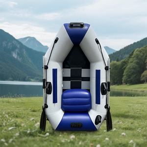 5.9ft Single Infla table Kayak Fischerboot Lamelle Holzboden Ruderkanu Tragbares Beiboot mit Paddeln und Pumpe - Product Image 2