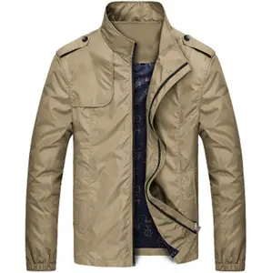 Manteau en polaire de couleur unie pour homme, veste décontractée à col montant avec fermeture éclair, pardessus d'extérieur, printemps