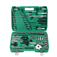 Kit de réparation automobile Robustworks TQ-4656, ensemble d'outils à main de 121 pièces avec clés mixtes en acier inoxydable, coffret rigide et support OEM