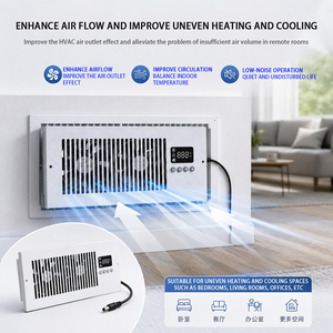 Nouveau ventilateur de surpression pour grille d'aération CVC avec contrôle intelligent de la température, pour conduits de climatisation et évacuation des airsoirs - Product Image 5