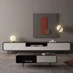 GEDO Ensemble de table en MDF Offre Spéciale personnalisé Meuble <span class=keywords><strong>TV</strong></span> moderne de gros pas cher Meuble de rangement avec pieds en fer Support <span class=keywords><strong>TV</strong></span> - Product Image 2