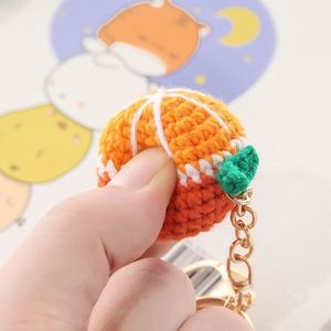 Wholesale <b>Custom</b> Crochet <b>Keychain</b> Set Luxury Knitted Fruit & Donut Keychains with Bell Charm Promotional Gift for Events - Product Image 3