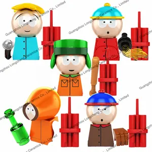 South Park Butters Stotch Eric cartman Kyle Broflovski Kenny McCormick Stan Marsh blok bangunan Action figure mainan anak KF6192