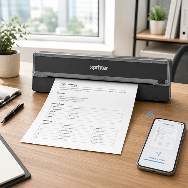 Xprinter P82 Hot Selling A4 Portable Thermal Document Printer Wireless  for Home Office File Printing