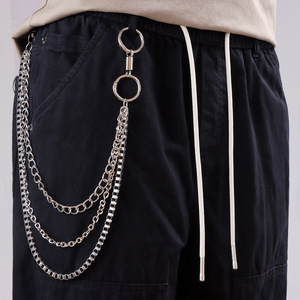 Cadena de cintura multicapa de metal estilo hip hop, cadena para pantalones de aleación de zinc, accesorio de uso diario - Product Image 1