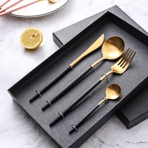 Factory Hot Selling Gold Flatware Set Stainless Steel For Weeding Party Gift