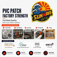 Patch PVC 3D personnalisé SUNWAVE – Badge créatif pour club de surf, idéal pour les vêtements d'extérieur et les accessoires de style de vie