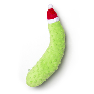 2025 Jouets en peluche interactifs et masticables pour chien, thème Noël, avec chapeau de Père Noël et cornet de concombre, au design mignon et souriant, pliables - Product Image 2