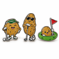Marqueur de balle de golf personnalisé en métal émaillé, motif pomme de terre amusante et mignonne, accessoire de golf premium