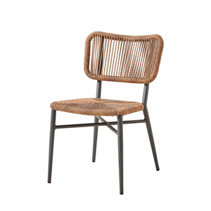 Muebles para Hostelería, Silla de Bistró de Aluminio y Ratán de Diseño Moderno, Sillas de Comedor para Exteriores para Restaurantes y Bares - Product Image 1