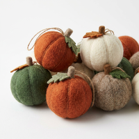 Ornements de Noël en laine faits à la main en forme de citrouille, couleur personnalisée, style rustique, suspendus, de haute qualité, respectueux de l'environnement, décoration de sapin de Noël