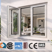 Fenêtre à battant en alliage d'aluminium de qualité supérieure pour cuisine, certifiée Energy Star, maison moderne, économie d'énergie