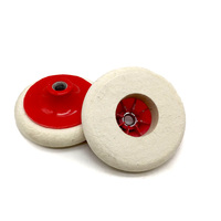 Disques de polissage en feutre de laine personnalisables OEM en gros pour le polissage des voitures, carrosseries de voitures, matériau 100% laine, grain abrasif fin 150-200
