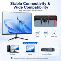 Monitor de Oficina Curvo/Plano OEM de Alta Resolución de 24 Pulgadas, 240Hz IPS FHD sin Marco con Filtro de Luz Azul, 120% SRGB para Negocios