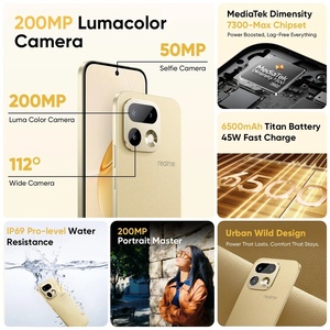 สมาร์ทโฟน Realme 16 Pro 5G รุ่นดั้งเดิม กล้อง 200MP แบตเตอรี่ 6500mAh หน้าจอ 6.78 นิ้ว 144Hz AMOLED 6500nit IP69 NFC ไม่มีที่ชาร์จ - Product Image 5