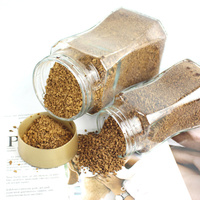 Pot de conservation carré en verre de qualité alimentaire 50g avec couvercle en plastique à fermeture à pression pour la conservation de la poudre de café instantané
