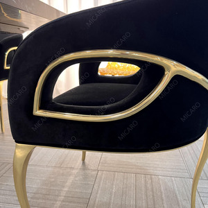 Sillón de tela o cuero de <span class=keywords><strong>Chandra</strong></span> de latón pulido de lujo para uso en apartamentos de Villa - Product Image 6