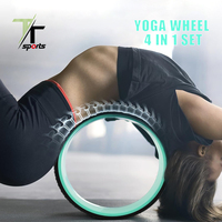 Ensemble de 4 roues de yoga à rouleaux dorsaux en EVA et ABS pour étirement musculaire, massage, mobilité, récupération, Pilates, vente en gros OEM
