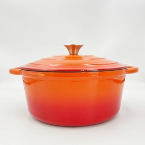 Ensemble de 9 casseroles et poêles à frire <span class=keywords><strong>pour</strong></span> four hollandais casserole peu profonde cuisson du <span class=keywords><strong>pain</strong></span> ensemble d'ustensiles de cuisine en <span class=keywords><strong>fonte</strong></span> émaillée orange - Product Image 2