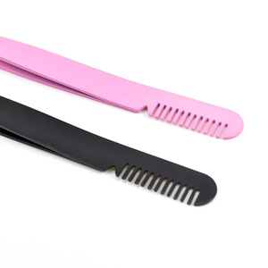 Pincettes à cils de couleur noire avec peigne à sourcils, outils de soins du visage, 1 pièce, <span class=keywords><strong>prix</strong></span> d'usine - Product Image 2