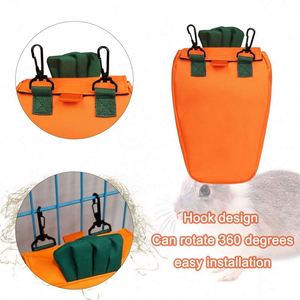 Sac de nourriture suspendu en forme de carotte pour lapin, cochon d'Inde, chinchilla, hamster, petits animaux, support pour herbe sèche, pochette d'alimentation - Product Image 6