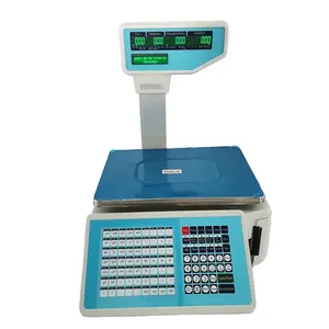 Balanza electrónica con impresora, máquina de pesaje Digital, código de barras, etiqueta de carnicero